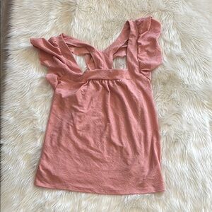 Chic Pink Blouse with Ruffle Sleeves XL